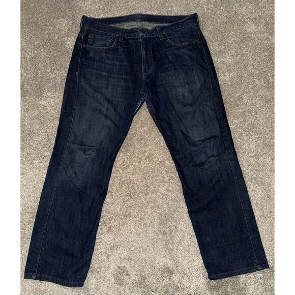 Levis 569 Jeans Mens 32x30 Blue Straight Leg Relaxed Fit Waterless Distressed - Picture 1 of 6